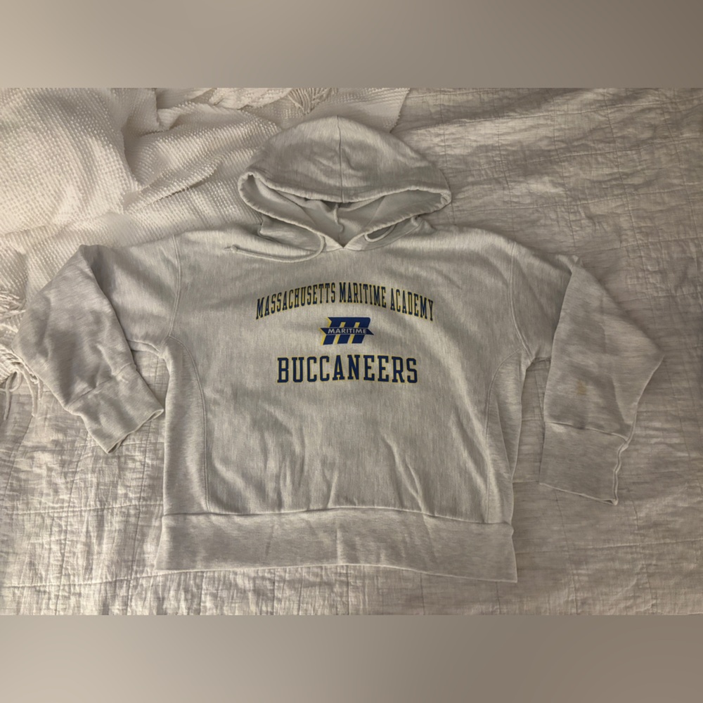Mass Maritime Academy Massachusetts Buccaneers Grey Hoodie Sweatshirt Small Med